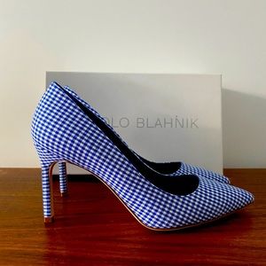 New in Box Manolo Blahnik BB gingham heels pumps